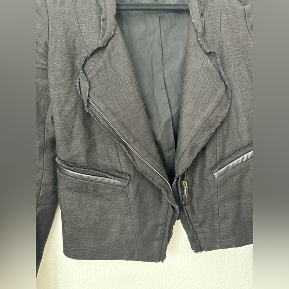 Maje Blazer with Black Leather Detail - Picture 3 of 8